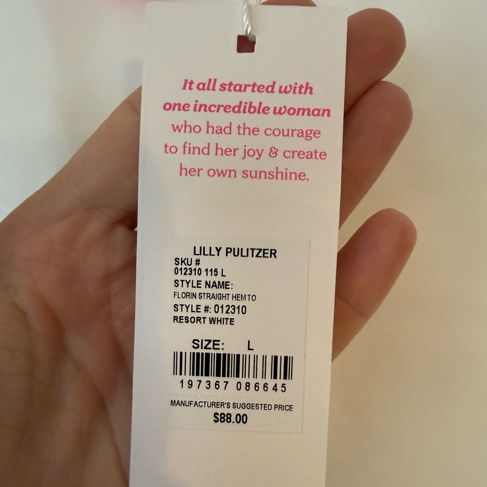Lilly Pulitzer White Sleeveless V-Neck Tank - Picture 3 of 3